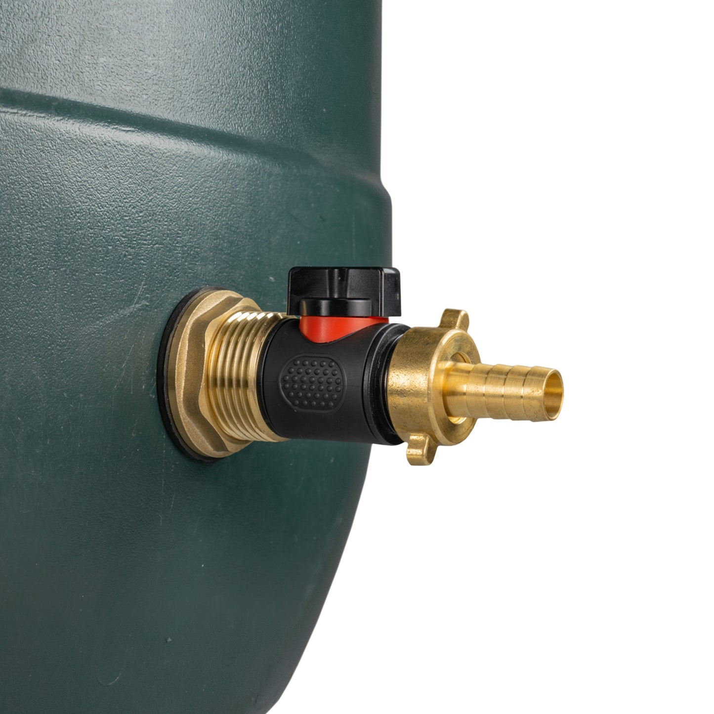 1" Water Butt Brass Set with In-Line Valve, 1/2" Hose Tail and Hole Saw
