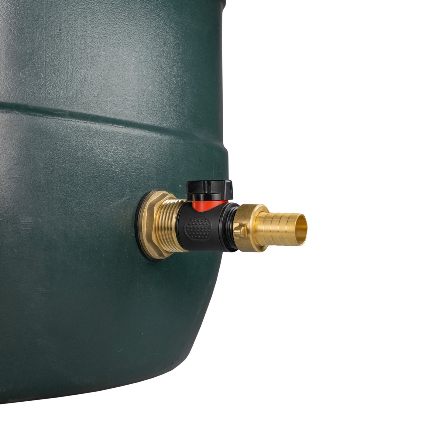 1" Water Butt Brass Set with In-Line Valve, 3/4" Hose Tail Fitting and Hole Saw