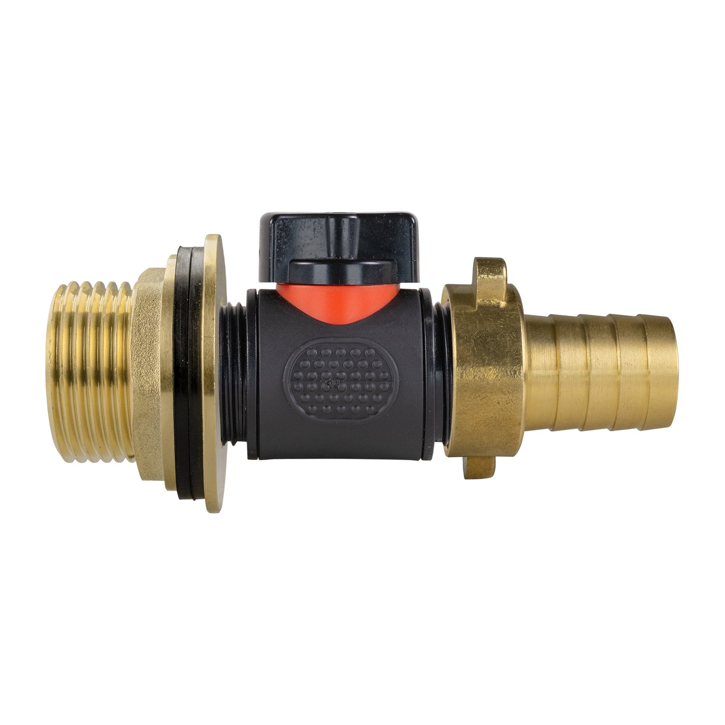 1" Brass Water Butt Set Including Inline Valve & ¾" Brass Barb Connector