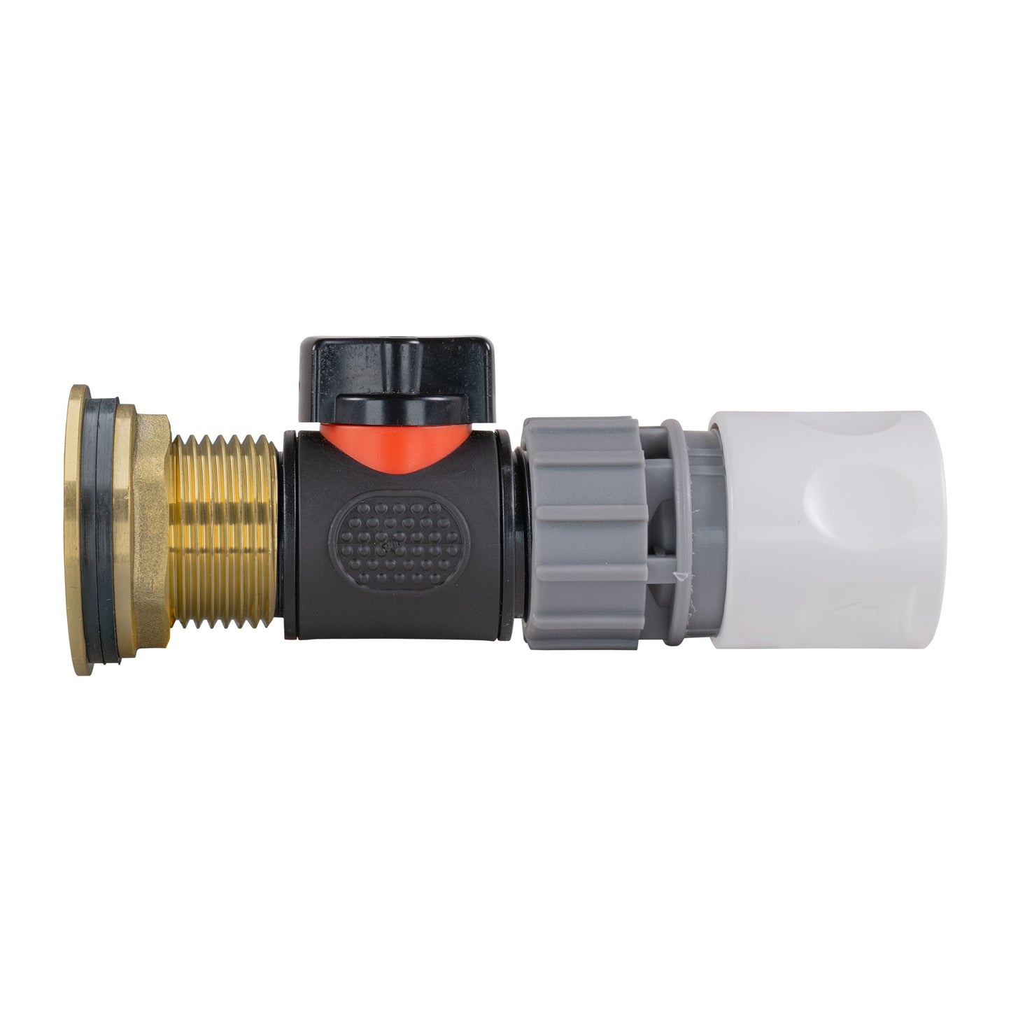 1" Brass Water Butt Fitting Set with In-Line Valve, WL Female Quick Connector & Drill Bit