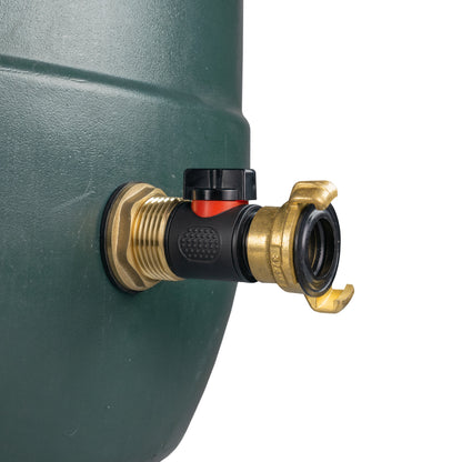 1" Brass Water Butt Set Including Inline Valve & Geka Connector