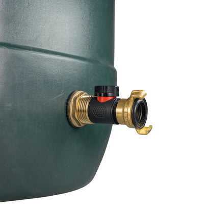 1" Brass Water Butt Set Including Inline Valve & Geka Connector