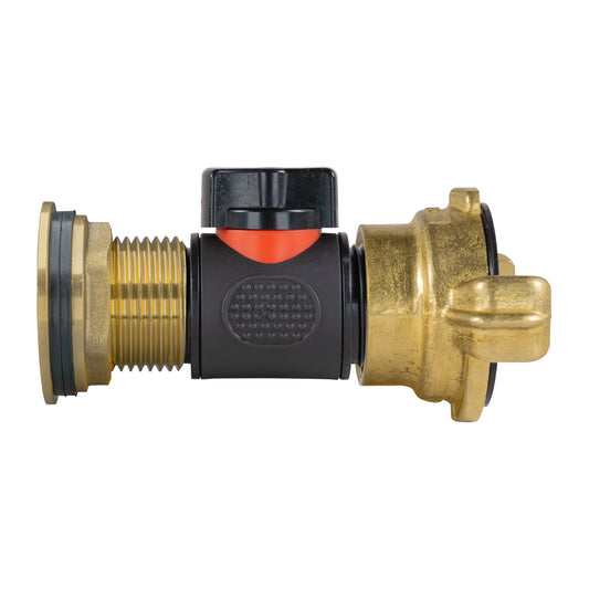 1" Brass Water Butt Set Including Inline Valve & Geka Connector
