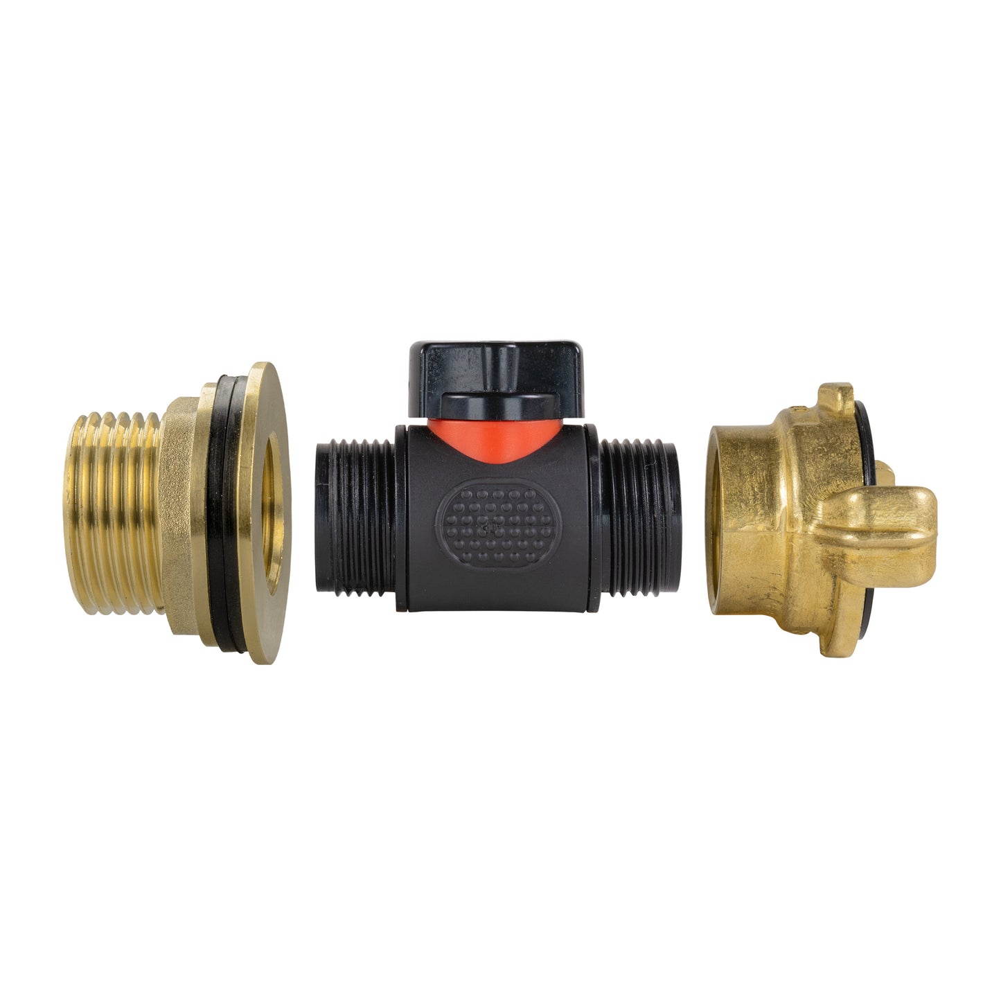 1" Brass Water Butt Set Including Inline Valve & Geka Connector