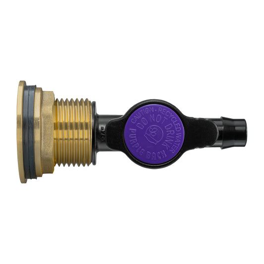 1" Brass Water Butt Set Including Inline Valve & 13mm Barb Irrigation Connector