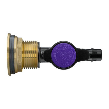 1" Water Butt Brass Fitting Set with 13mm Barbed Irrigation Valve & Hole Saw Cutter
