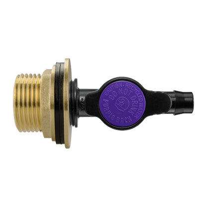 1" Water Butt Brass Fitting Set with 13mm Barbed Irrigation Valve & Hole Saw Cutter