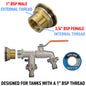 1” Brass Water Butt Set Including Dual Tap with Quick-Connect Fitting