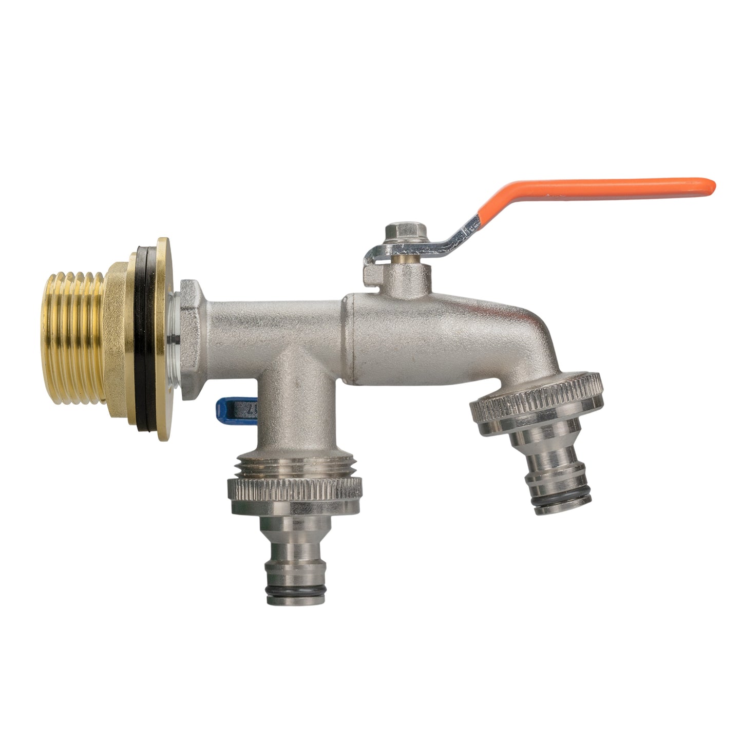 1” Brass Water Butt Set Including Dual Tap with Quick-Connect Fitting