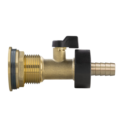 1” Brass Water Butt Set Including Brass Valve with 13mm Barb Connector