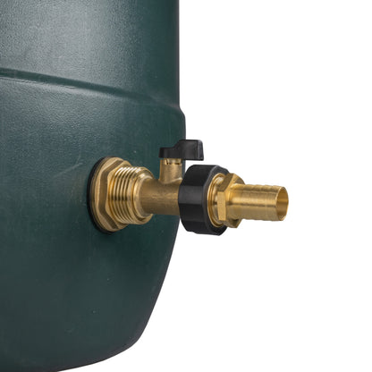 1" Brass Water Butt Set with Brass Tap, 19mm Hose Barb & Drill Bit