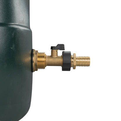 1" Brass Water Butt Set with Brass Tap, 19mm Hose Barb & Drill Bit