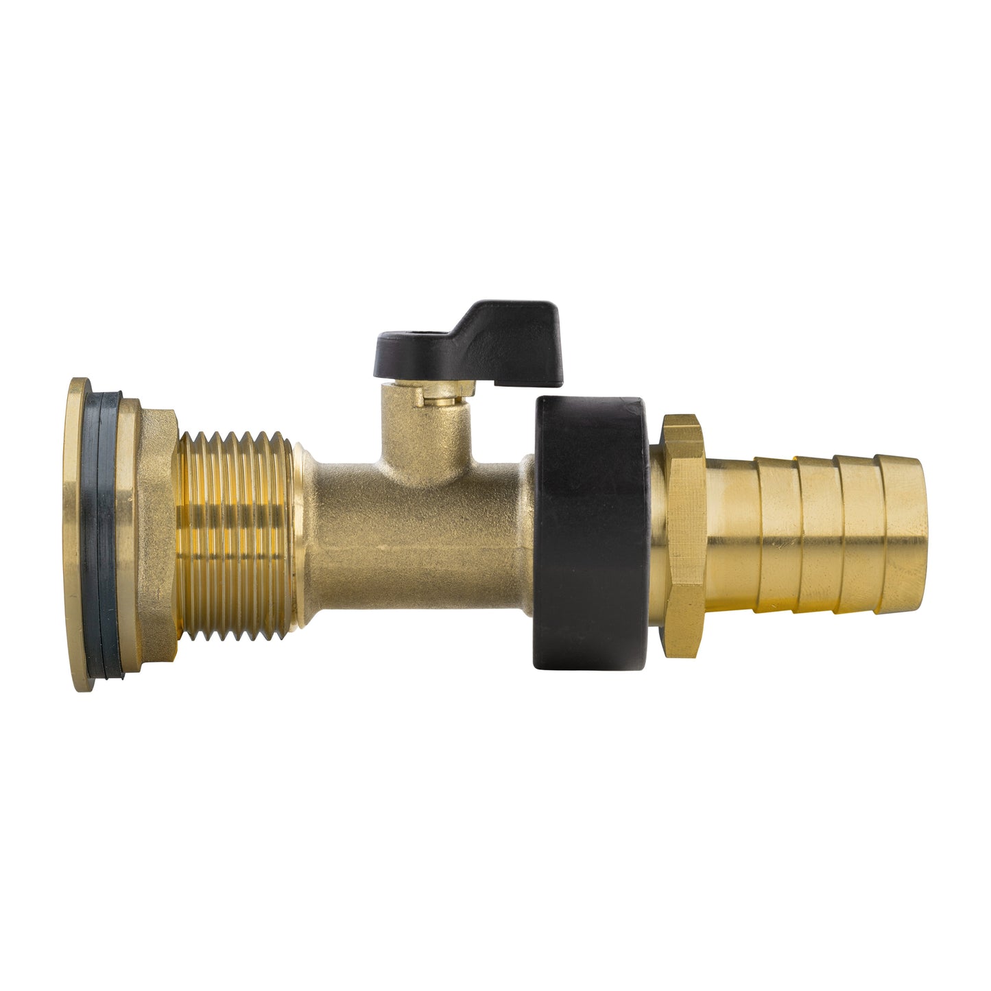 1" Brass Water Butt Set with Brass Tap, 19mm Hose Barb & Drill Bit