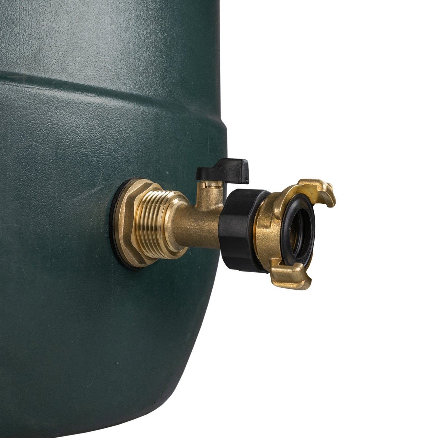 1" Brass Water Butt Set with Brass Tap, Geka Connector & Drill Bit