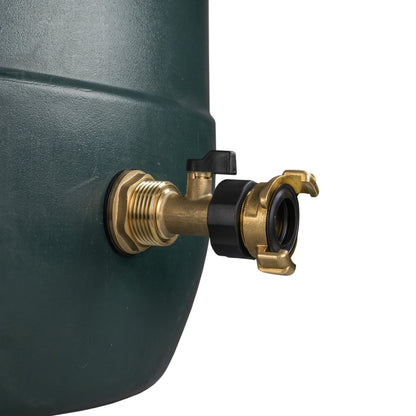 1" Brass Water Butt Set with Brass Tap, Geka Connector & Drill Bit
