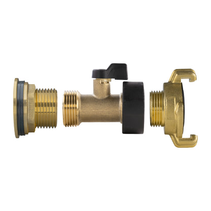 1" Brass Water Butt Set with Brass Tap, Geka Connector & Drill Bit
