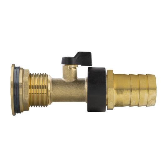 Water Butt Brass Kit 1" with Brass Tap and 25mm Barb