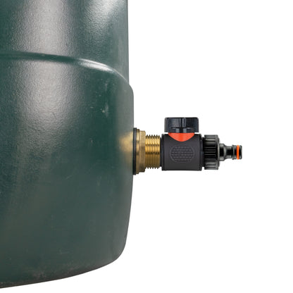 1" Brass Water Butt Set with In-Line Tap, Quick-Connect Fitting & Drill Bit