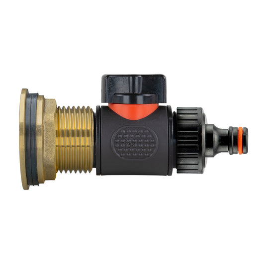 Water Butt Brass Kit 1" with In-Line Tap and Quick Connect