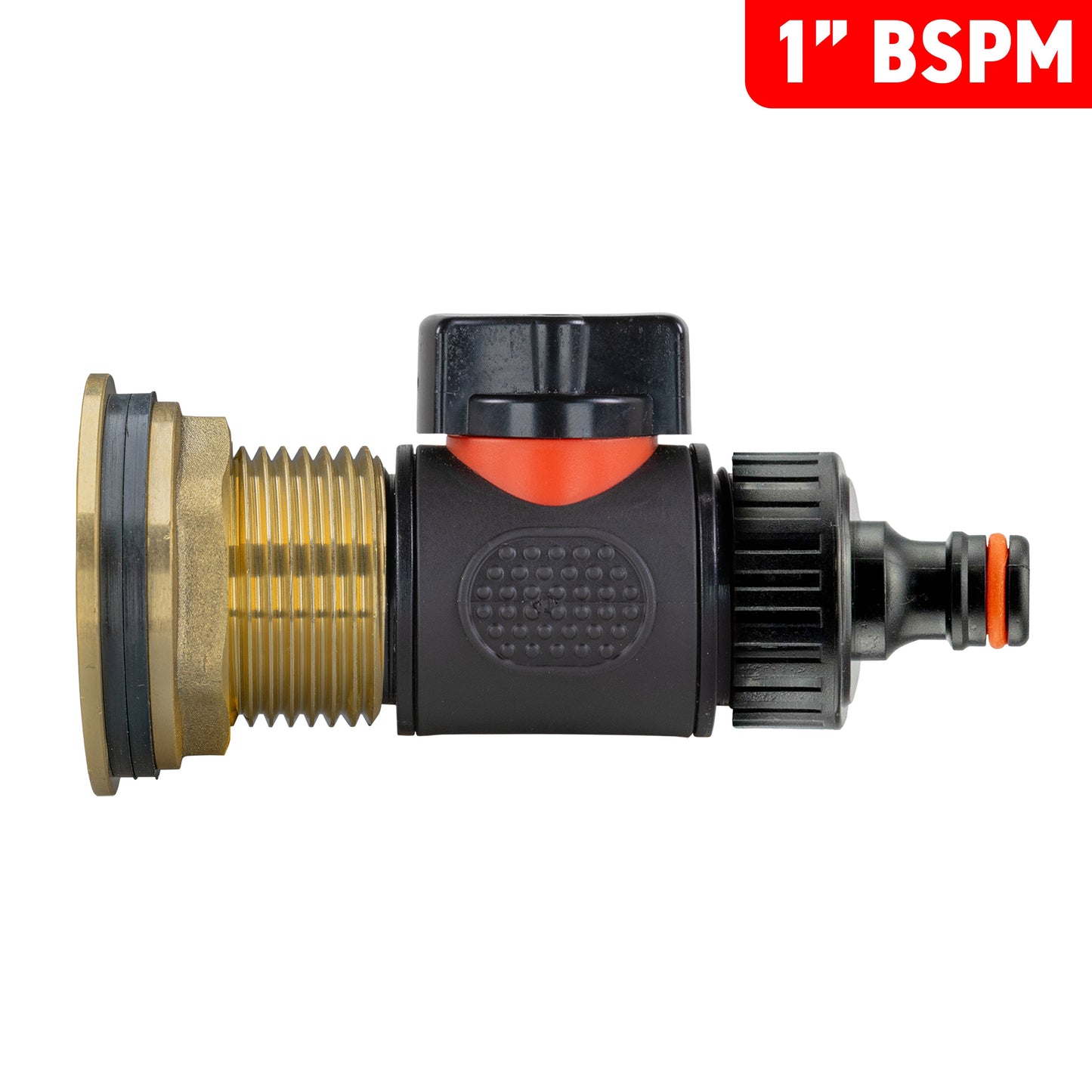 1" Brass Water Butt Set with In-Line Tap, Quick-Connect Fitting & Drill Bit