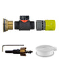 1" Brass Water Butt Fitting Set with In-Line Valve, Lime Female Quick Connector & Drill Bit