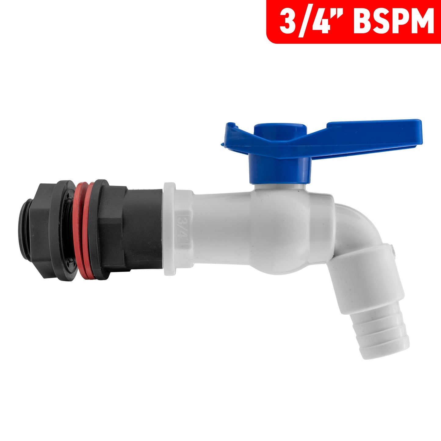 3/4" Water Butt Fitting Set with White PVC Tap and Drill Bit