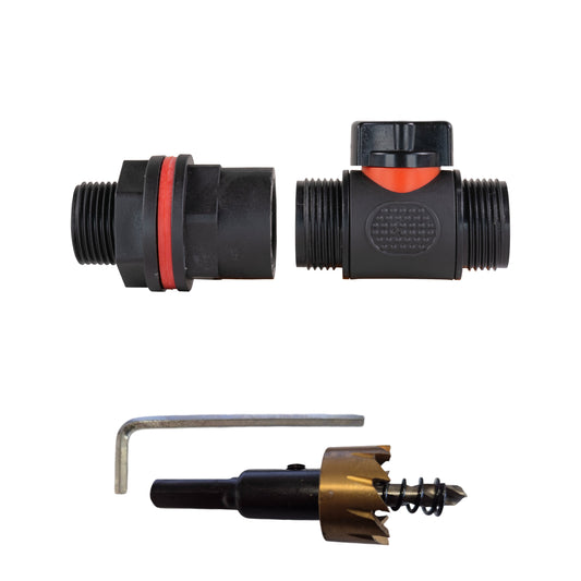 3/4’’ Water Butt Set with In-Line Valve 3/4’’ BSP and Drill Bit