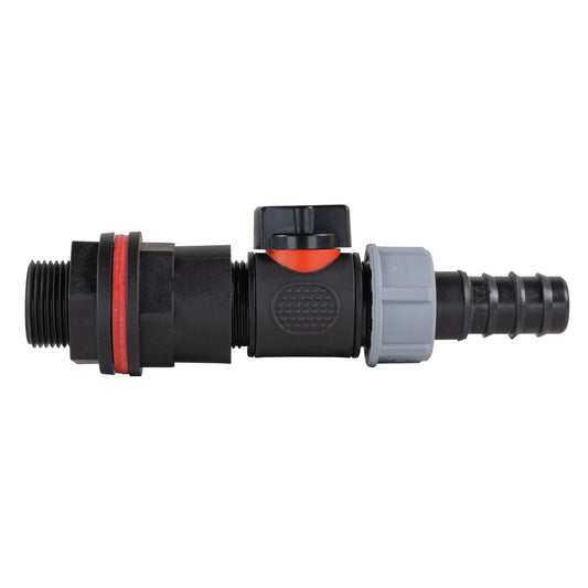 ¾" Water Butt Set with In-Line Valve and ¾" Barbed Outlet