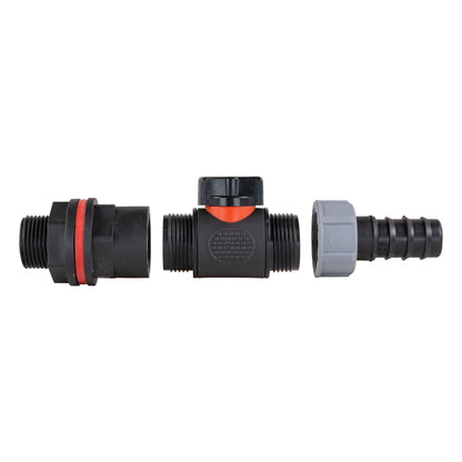 ¾" Water Butt Set with In-Line Valve and ¾" Barbed Outlet