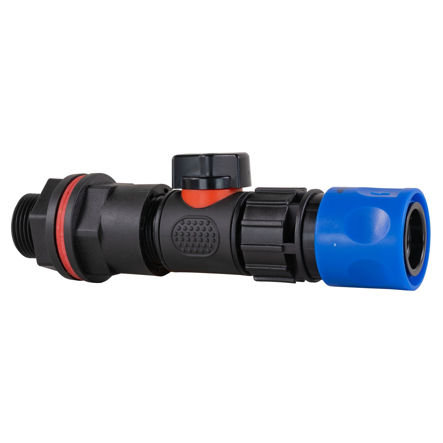 ¾” Water Butt Set with In-Line Shut-Off Valve, Blue Female Hose Connector and Drill Bit