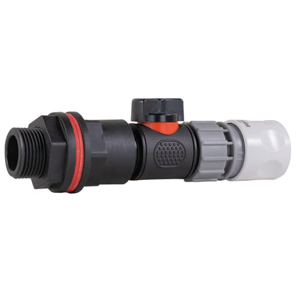 ¾” Water Butt Set with In-Line Shut-Off Valve, WL Female Hose Connector and Drill Bit