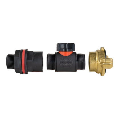¾" Water Butt Set with In-Line Valve and Geka Type Connector