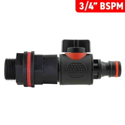 3/4" Water Butt Set with Inline Quick-Connect Tap