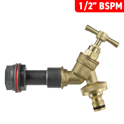 1/2" Water Butt Extension Set with Brass Tap + Quick Connector & Drill Bit