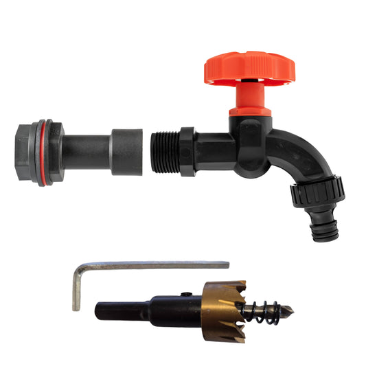 Rainwater Tank Extension Kit ½” – Includes Black Dial Tap and Hole Saw