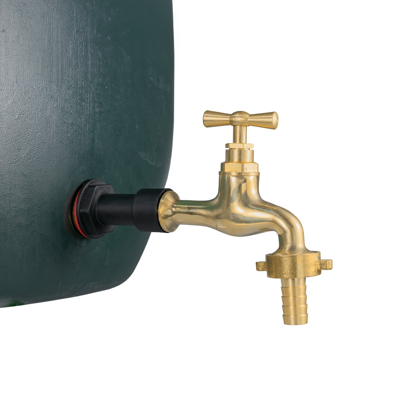 1/2’’ Water Butt Fitting Set with 13mm Polished Brass Hose Barb Tap & Hole Cutter