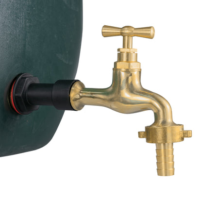 1/2’’ Water Butt Fitting Set with 13mm Polished Brass Hose Barb Tap & Hole Cutter
