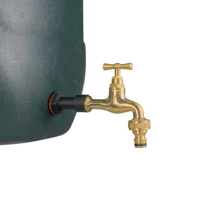 1/2’’ Water Butt Fitting Set with Polished Brass Snap-On Tap & Hole Cutter
