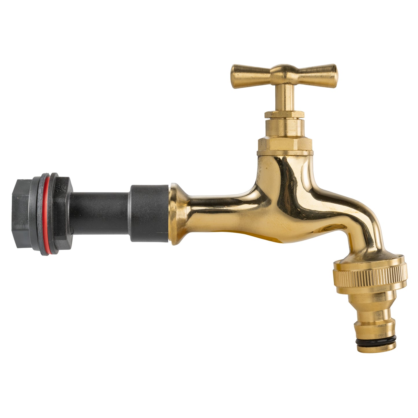 1/2’’ Water Butt Fitting Set with Polished Brass Snap-On Tap & Hole Cutter