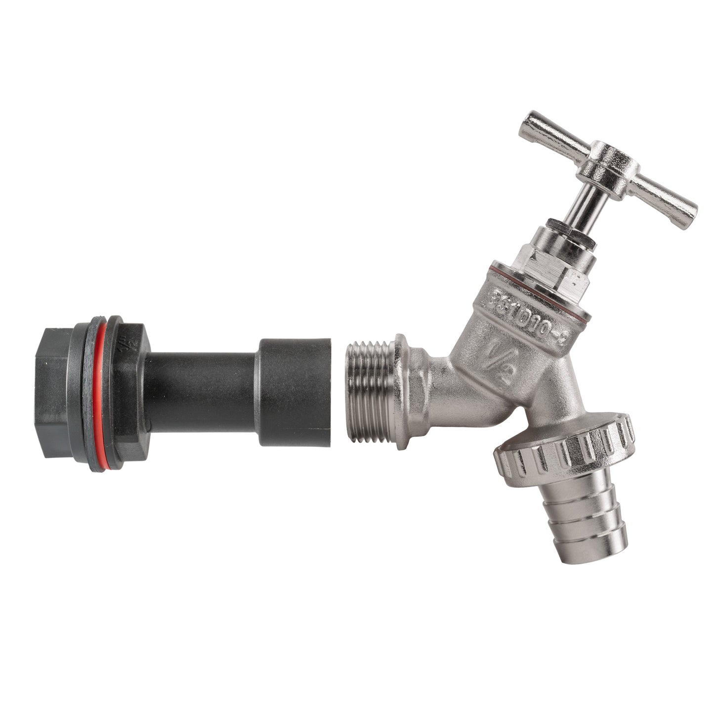 Nickel-Plated Barbed Tap ½" Water Butt Extension Set