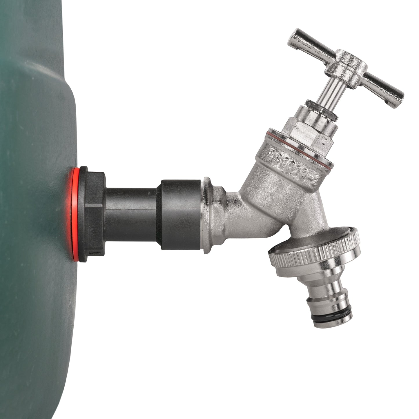 1/2’’ Water Butt Fitting Set with Snap-On Nickel-Plated Tap & Drill Bit