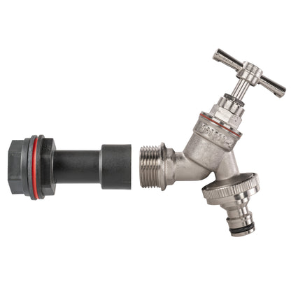 1/2’’ Water Butt Fitting Set with Snap-On Nickel-Plated Tap & Drill Bit