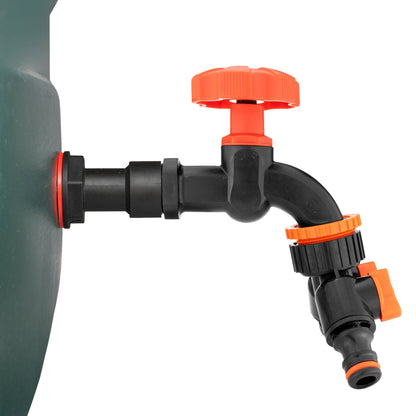 1/2’’ Water Butt Extension Set with Black Tap, Dual Outlet Splitter & Hole Saw