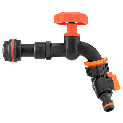 1/2’’ Water Butt Extension Set with Black Tap, Dual Outlet Splitter & Hole Saw