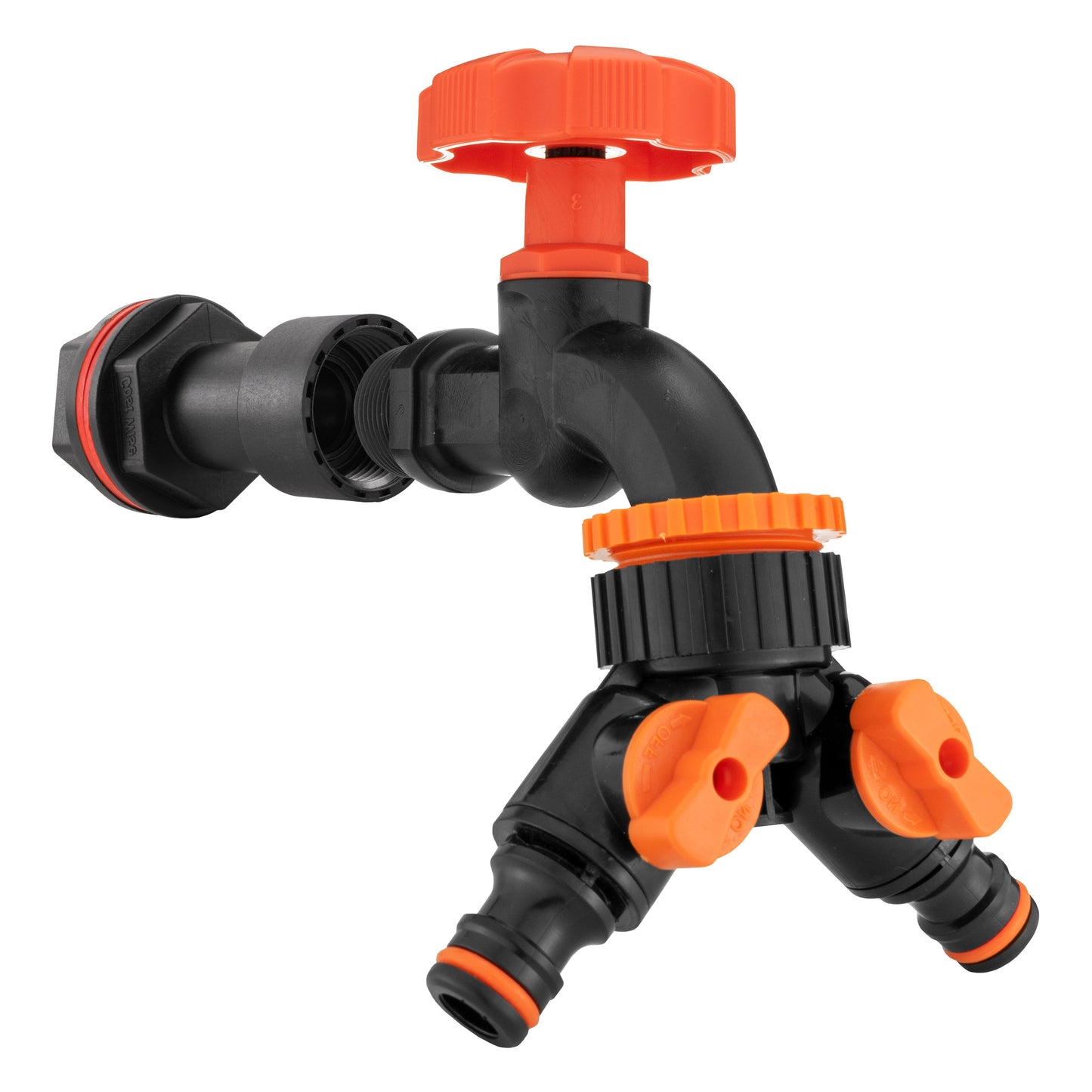1/2’’ Water Butt Extension Set with Black Tap, Dual Outlet Splitter & Hole Saw