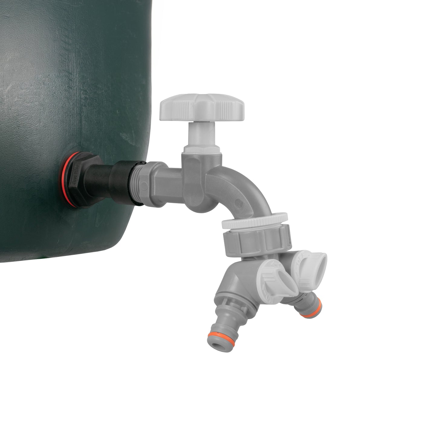 1/2’’ Water Butt Extension Set with Grey Tap, Dual Outlet Splitter & Hole Saw
