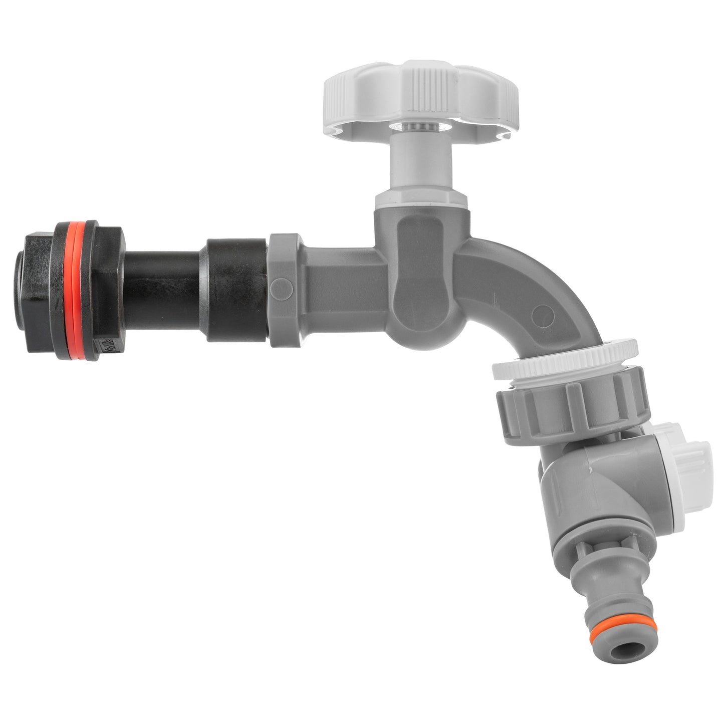 1/2’’ Water Butt Extension Set with Grey Tap, Dual Outlet Splitter & Hole Saw