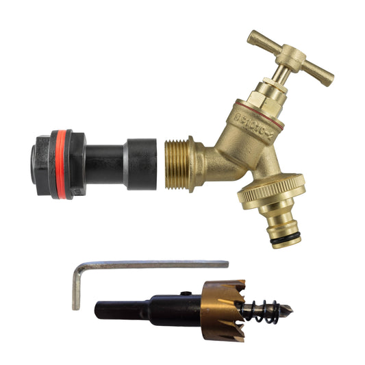 3/4’’ Water Butt Extension Set with Brass Tap & Quick Connector + Drill Bit