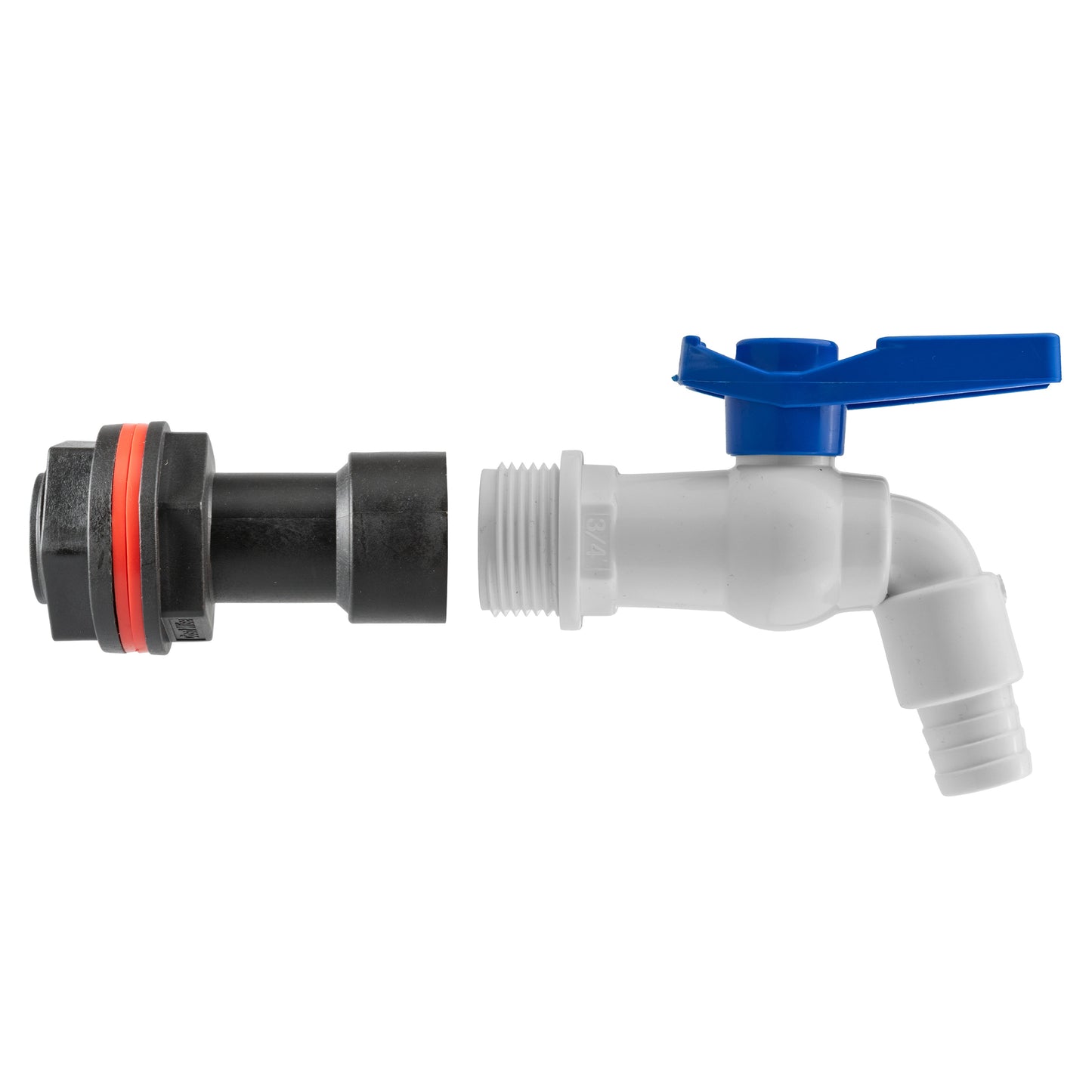3/4" Water Butt Fitting Set with White PVC Tap & Hole Saw