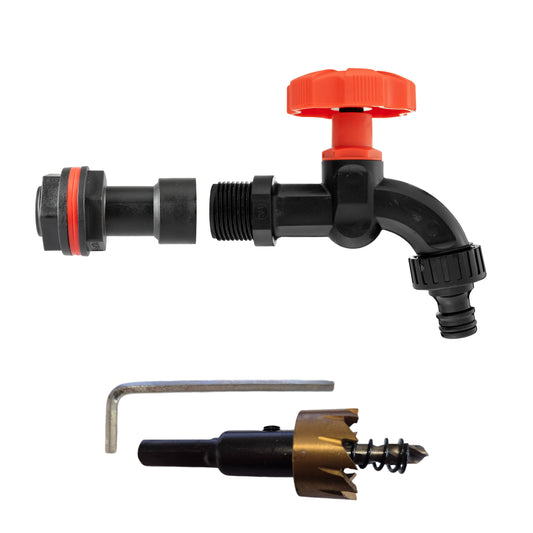 3/4’’ Water Butt Connector Set with Black Tap & Hole Saw
